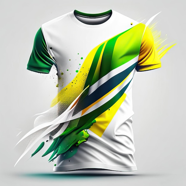 Maglia in bianco verde e giallo