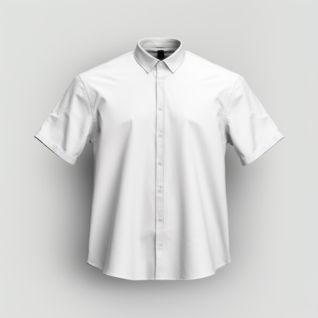 Maglietta a maniche corte bianche iperrealistiche con collare nero