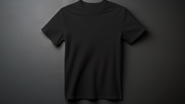 Maglietta basic nera a tinta unita con mezza manica girocollo senza stampa