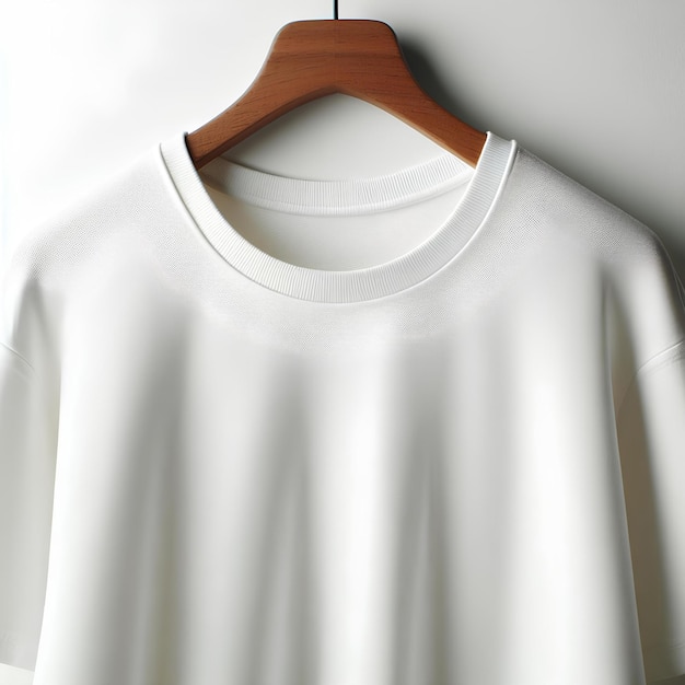 maglietta bianca appesa su sfondo bianco