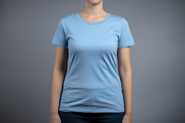 Maglietta da donna blu morbida