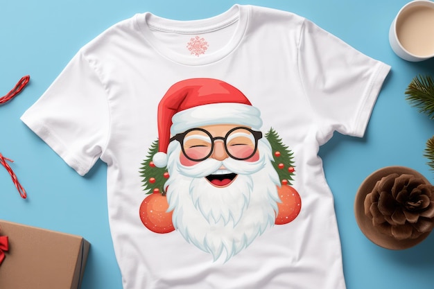 Maglietta di Natale con Babbo Natale Generative Ai