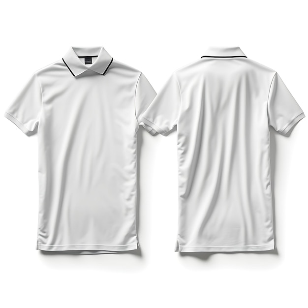 Maglietta di Polo Shirt Basic Half Sleeve indossata da un manichino nero T S White Blank Clean Design