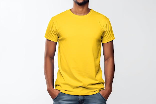 Maglietta gialla Mockup Vista frontale per abiti straordinari e alla moda