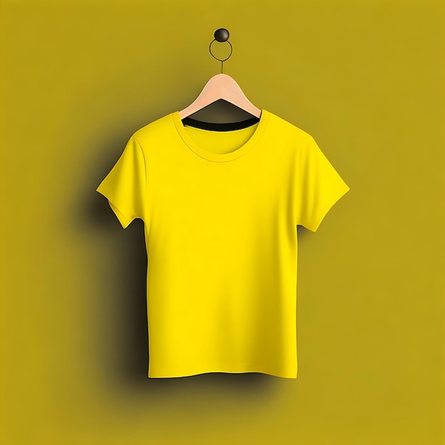 Maglietta gialla vuota su sfondo arancione maglietta maglietta