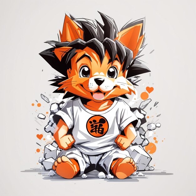 maglietta grafica caricatura carino cane goku