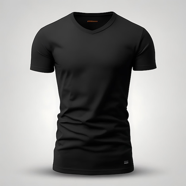 maglietta nera da uomo modello simpatico sfondo bianco maglietta modello modello di camicia nera
