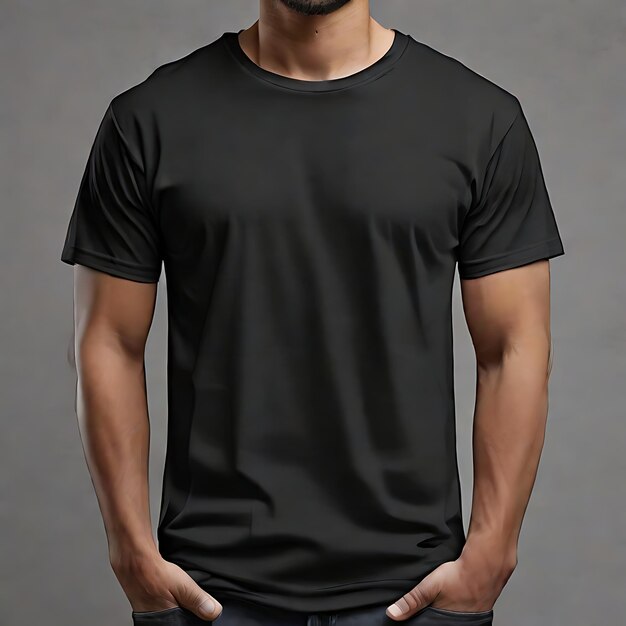 maglietta nera semplice maglietta maglietta mockup AI