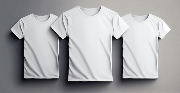 Magliette bianche davanti utilizzate come modello di progettazione Immagine generata dall'IA