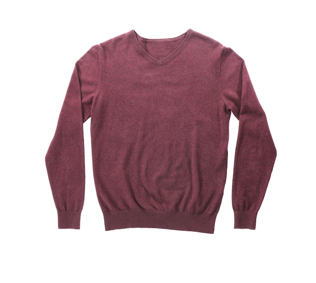 Maglione caldo su sfondo bianco