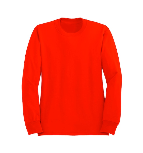 Maglione rosso isolato su sfondo bianco