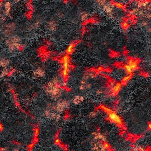 Magma fuso sfondo texture vulcano lava eruzione rendering 3D