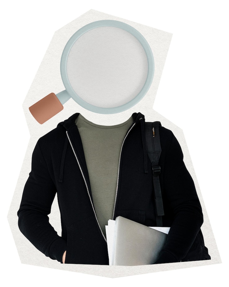 Foto magnifica png capo uomo studente istruzione remixed media sfondo trasparente