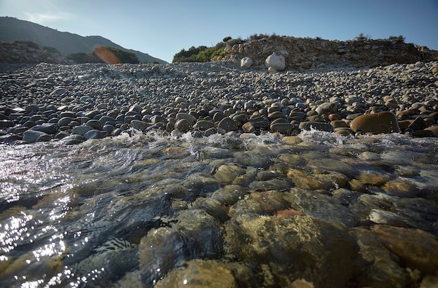 Magnifica veduta della spiaggia di Punta Molentis in Sardegna, scattata durante l'estate