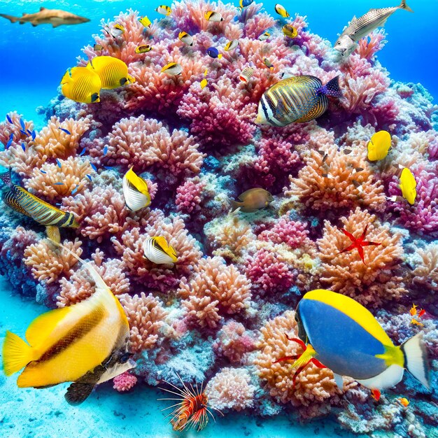 Magnifico mondo sottomarino dell'oceano tropicale