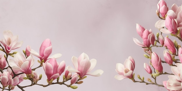 Magnolia natura fiore rosa per ingrediente naturale cura della pelle cosmetici copia spazio sfondo Generati