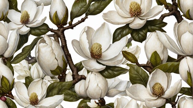 Magnolie in fiore in piena fioritura