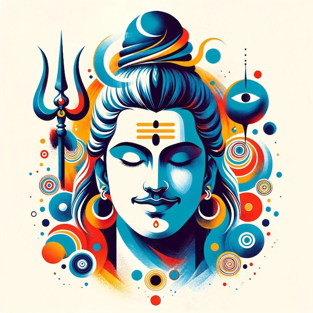 Maha Shivratri Signore Shiva opera d'arte Illustrazione di Mahadev