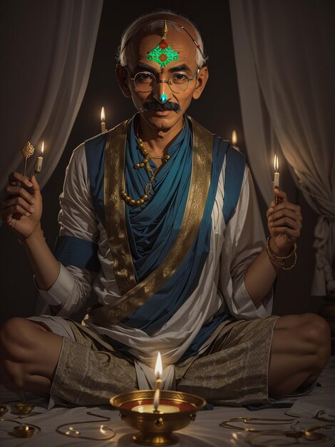 Mahatma Gandhi Diwali indiano