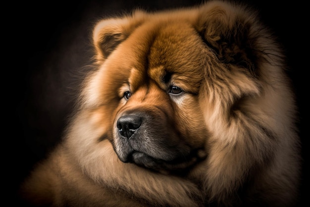 Majestic Chow Chow Immagine accattivante di una razza nobile su uno sfondo scuro