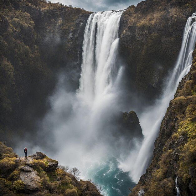 Majestic Plunge Cattura la pura forza di una potente cascata