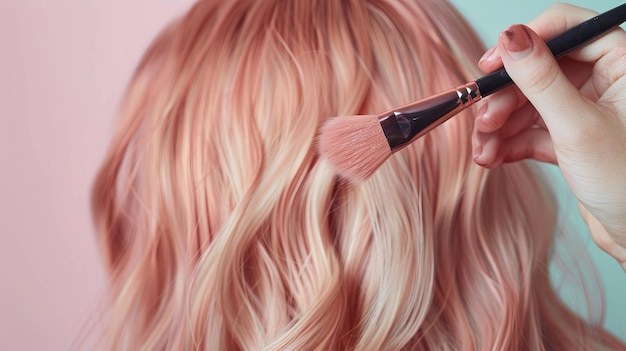 Make-up per capelli in oro rosa metallico
