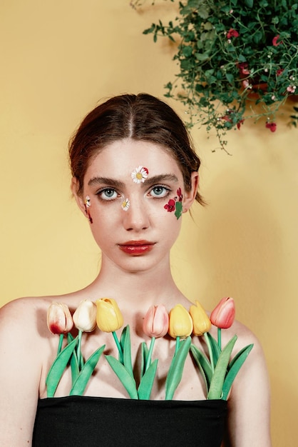 Make up with flowers soft collezione di look alla moda estetica