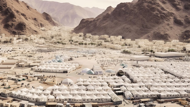 makkah arabia saudita paesaggio di mina città delle tende