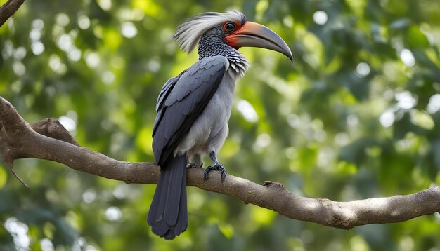 Malabar Grey Hornbill rimane nella filiale