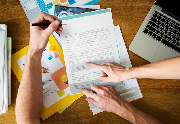 Man Filling Applicatio Form Documents Information