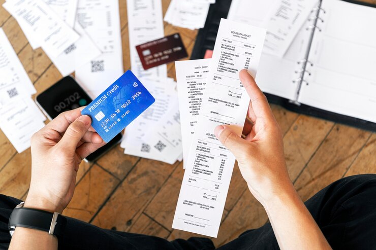 Photo man paying bills online via internet banking