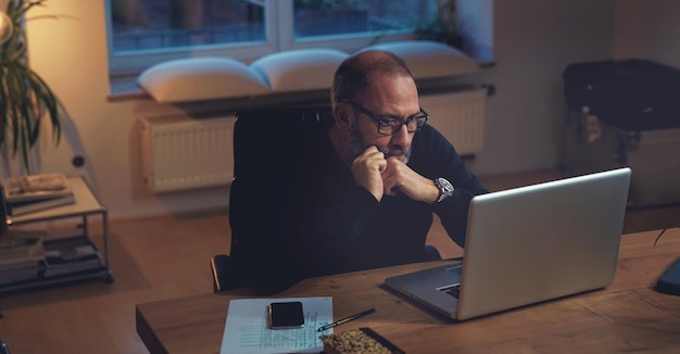 Man working with laptop