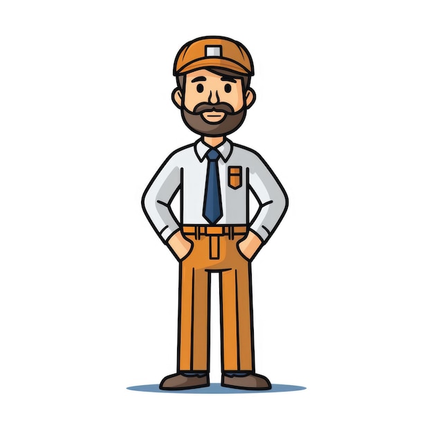 Manager di costruzione personaggio di cartone animato isolato