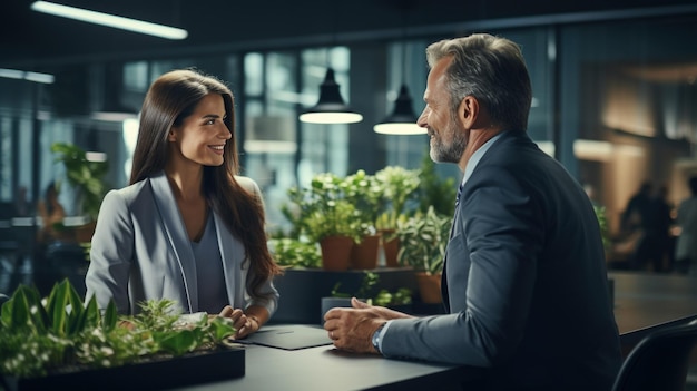 Manager di mezza età che stringe la mano al cliente nell'ambiente professionale di un ufficio