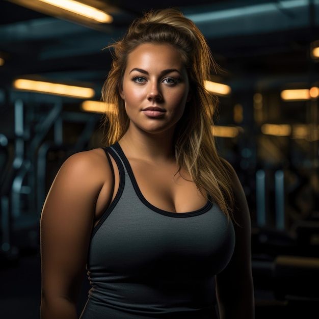 Manager donna sportiva Plussize postallenamento Canon 1DX Mark III 24mm f14 illuminazione da palestra ar