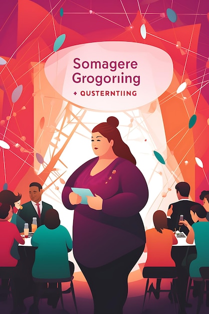 Manager Plussize fiducioso, entusiasta e di successo sul lavoro