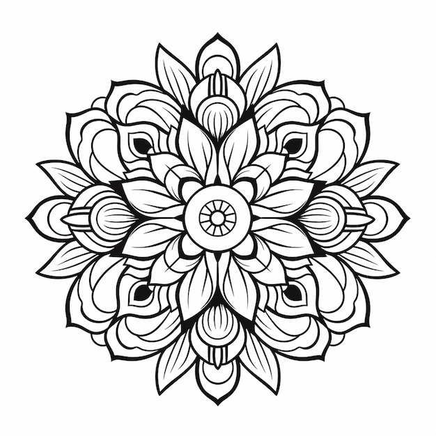 Mandala a disegno diverso per gli adulti da colorare
