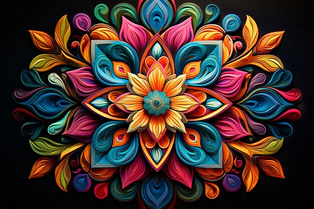 Mandala colorata con sfondo