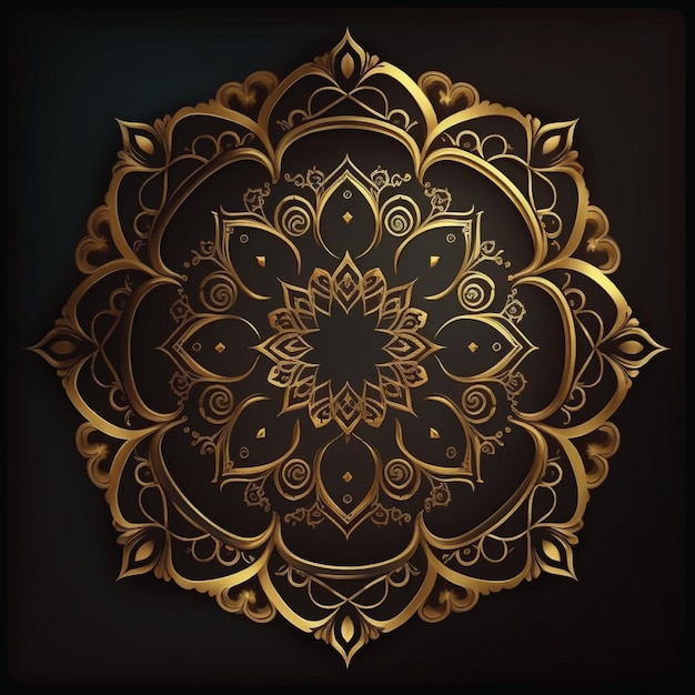 Mandala d'oro su sfondo nero