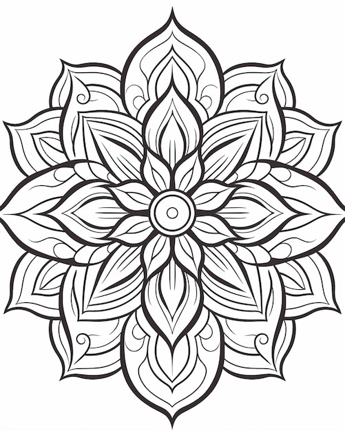 Mandala da colorare in bianco e nero