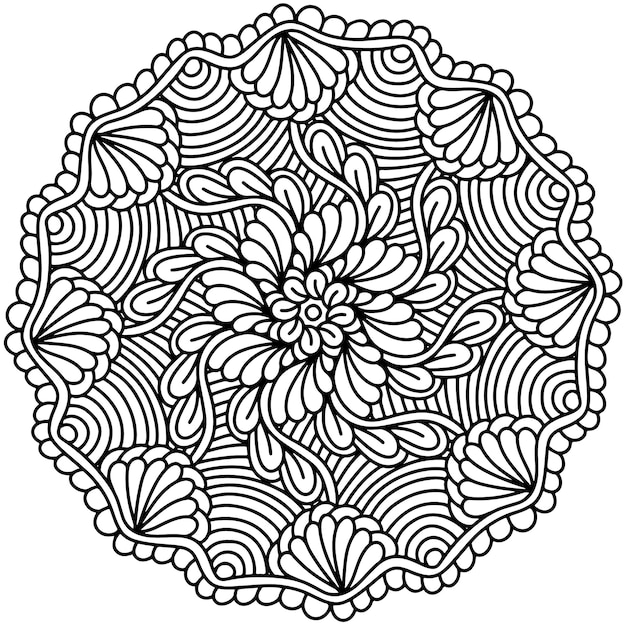 Mandala da colorare Mandala floreale da colorare per adulti