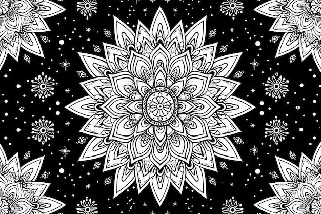 Mandala doodle linee decorate sfondo