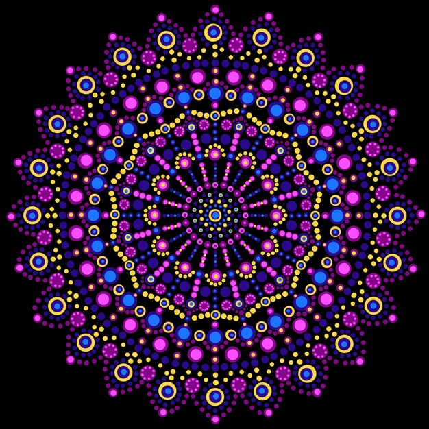 Mandala dot painting print art decor design background