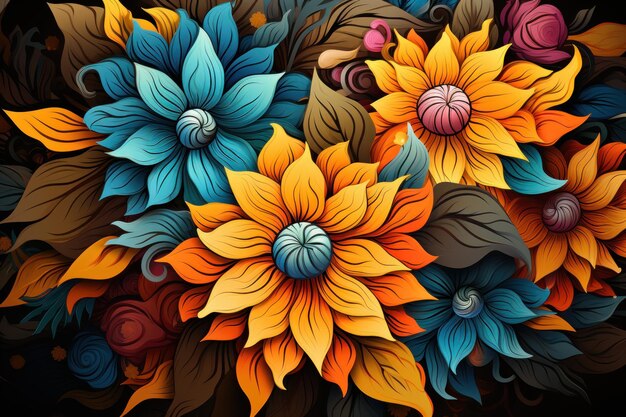 Mandala fiore girasole natura sfondo estate mandala nessuna gente illustrazione di immagine a colori