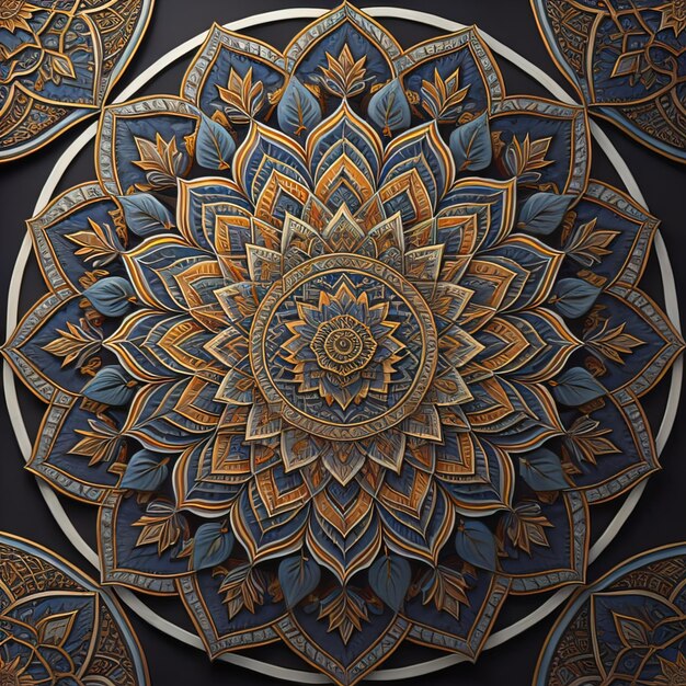 Mandala modello elementi decorativi vintage sfondo orientale disegnato a mano ai generativo