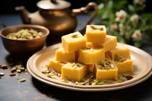mango burfi è un fondente al latte indiano meltinthemouth aromatizzato al mango