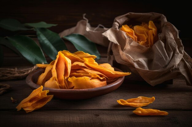 Mango essiccato Snack di zucchero essiccato Genera Ai