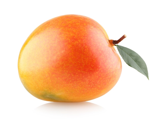 Mango maturo isolato su sfondo bianco