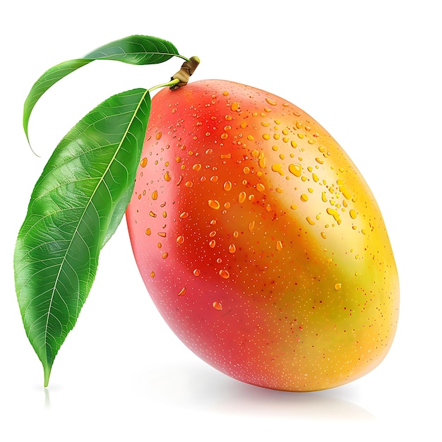 Mango maturo isolato su uno sfondo bianco