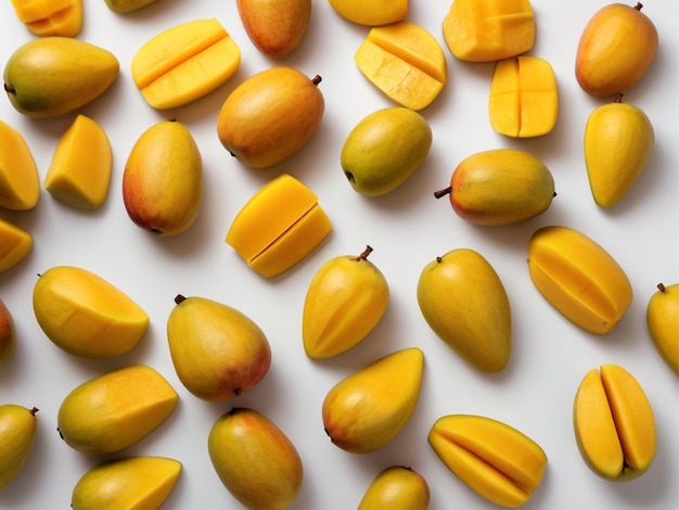 Mango tagliato isolato su sfondo bianco